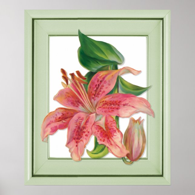 Stargazer Lily Botanical Poster (Front)