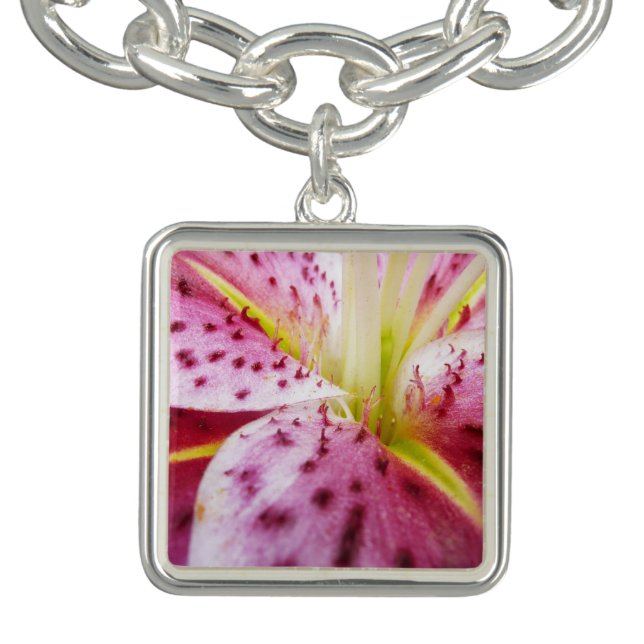 Stargazer Lily Bright Magenta Floral Bracelet (Design)