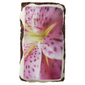 Stargazer Lily Bright Magenta Floral Chocolate Brownie (Rotated)