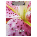 Stargazer Lily Bright Magenta Floral Clipboard