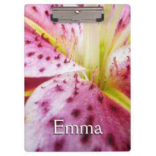Stargazer Lily Bright Magenta Floral Clipboard