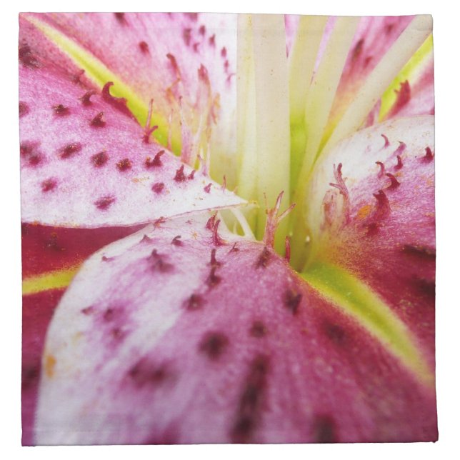 Stargazer Lily Bright Magenta Floral Cloth Napkin (Front)