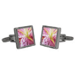 Stargazer Lily Bright Magenta Floral Cufflinks
