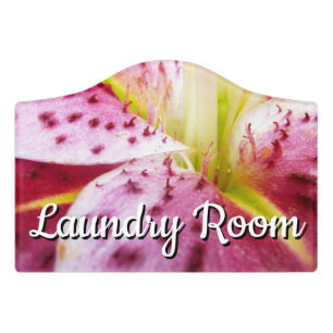 Stargazer Lily Bright Magenta Floral Door Sign