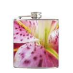 Stargazer Lily Bright Magenta Floral Flask