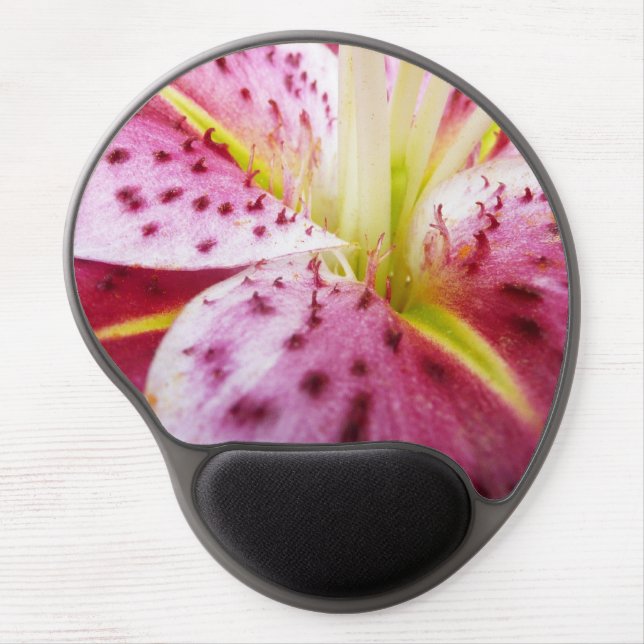 Stargazer Lily Bright Magenta Floral Gel Mouse Pad (Front)