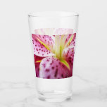 Stargazer Lily Bright Magenta Floral Glass