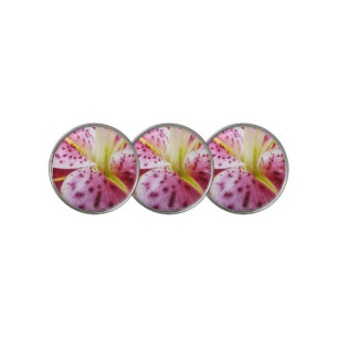 Stargazer Lily Bright Magenta Floral Golf Ball Marker