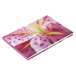 Stargazer Lily Bright Magenta Floral Guest Book