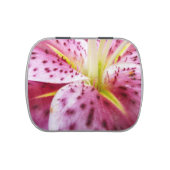 Stargazer Lily Bright Magenta Floral Jelly Belly Candy Tin (Top)