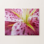 Stargazer Lily Bright Magenta Floral Jigsaw Puzzle