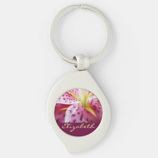 Stargazer Lily Bright Magenta Floral Keychain