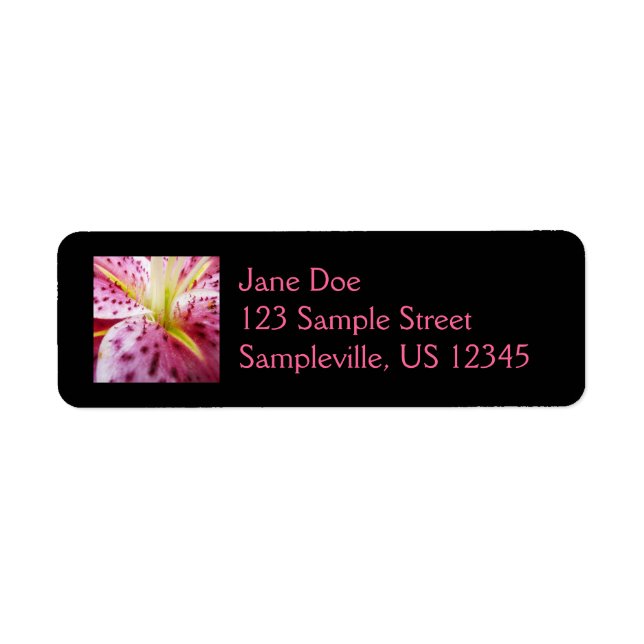 Stargazer Lily Bright Magenta Floral Label (Front)