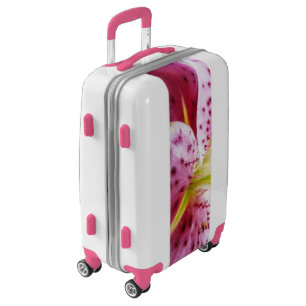 Stargazer Lily Bright Magenta Floral Luggage