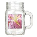 Stargazer Lily Bright Magenta Floral Mason Jar