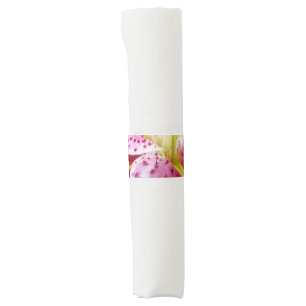Stargazer Lily Bright Magenta Floral Napkin Bands