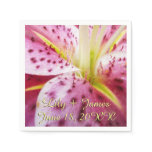 Stargazer Lily Bright Magenta Floral Napkins