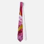 Stargazer Lily Bright Magenta Floral Neck Tie
