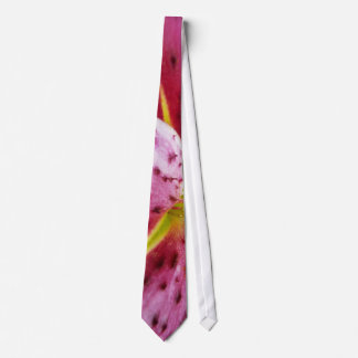 Stargazer Lily Bright Magenta Floral Neck Tie