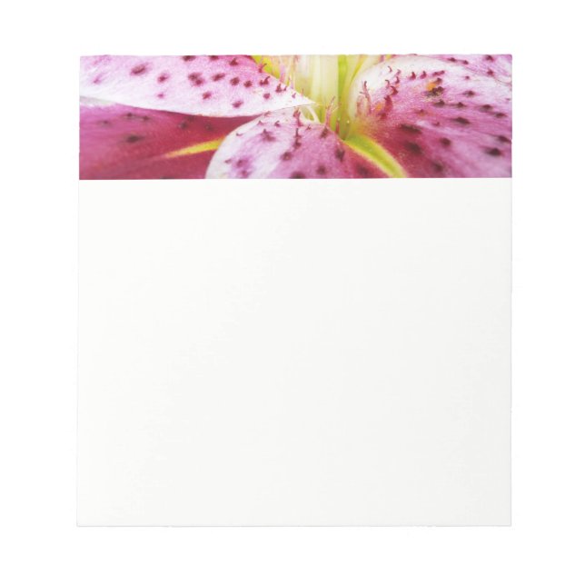 Stargazer Lily Bright Magenta Floral Notepad (Front)