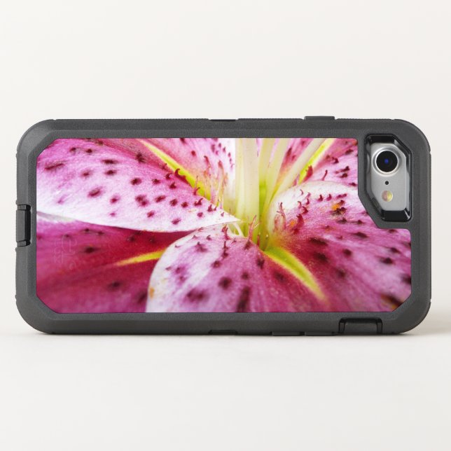Stargazer Lily Bright Magenta Floral Otterbox iPhone Case (Back Horizontal)