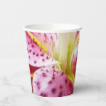 Stargazer Lily Bright Magenta Floral Paper Cups