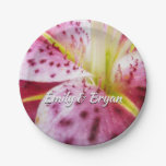 Stargazer Lily Bright Magenta Floral Paper Plates