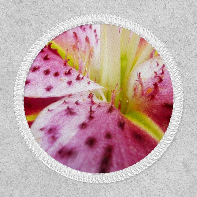Stargazer Lily Bright Magenta Floral Patch (Front)