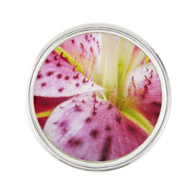 Stargazer Lily Bright Magenta Floral Pin (Front)