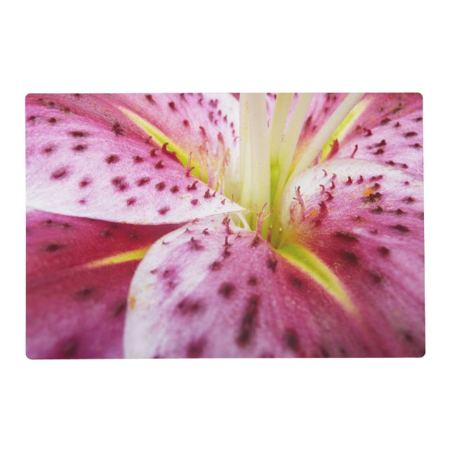 Stargazer Lily Bright Magenta Floral Placemat (Front)