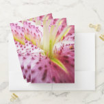 Stargazer Lily Bright Magenta Floral Pocket Folder