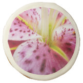 Stargazer Lily Bright Magenta Floral Sugar Cookie (Front)