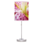 Stargazer Lily Bright Magenta Floral Table Lamp