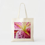 Stargazer Lily Bright Magenta Floral Tote Bag