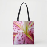 Stargazer Lily Bright Magenta Floral Tote Bag