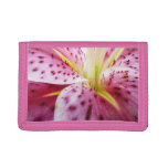Stargazer Lily Bright Magenta Floral Trifold Wallet