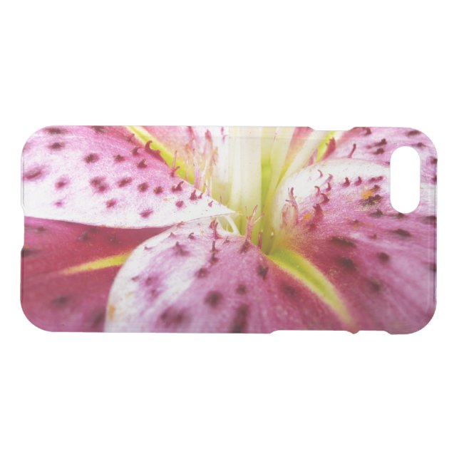 Stargazer Lily Bright Magenta Floral Uncommon iPhone Case (Back Horizontal)