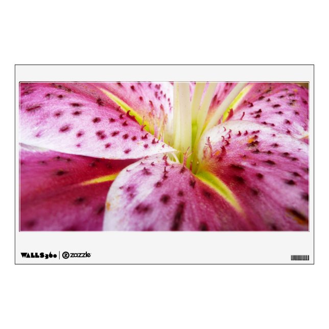 Stargazer Lily Bright Magenta Floral Wall Sticker (Front)