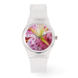 Stargazer Lily Bright Magenta Floral Watch