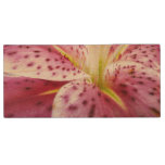 Stargazer Lily Bright Magenta Floral Wood Flash Drive