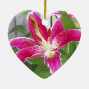 Stargazer Lily Ceramic Ornament