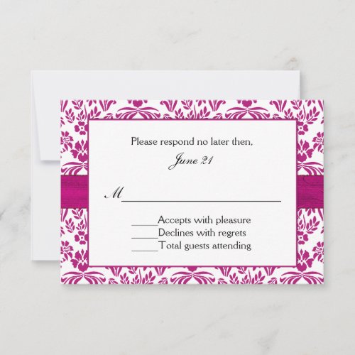 Stargazer Lily Damask Wedding Invitation