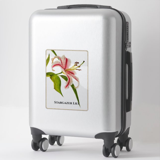 Stargazer Lily Floral Photography | Name Sticker (Suitcase)