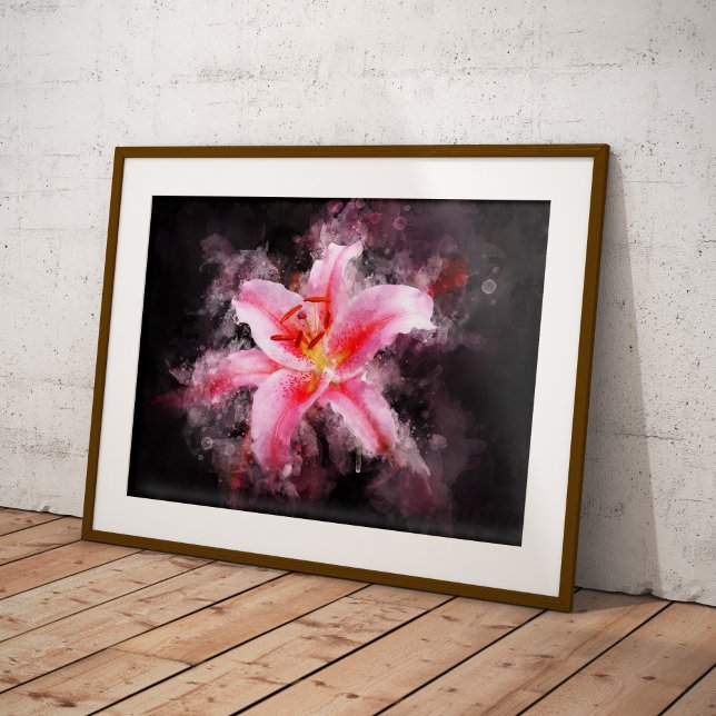 Stargazer Lily flower watercolor - bb 01 Poster (Creator Uploaded)