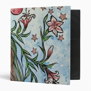 Stargazer Lily Goddess with her White Cat 3 Ring Binder