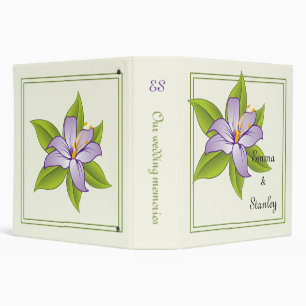 Stargazer lily lilac purple wedding custom binder