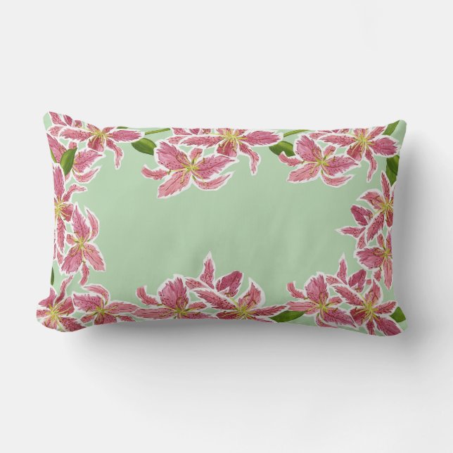 stargazer lily lumbar pillow (Front)