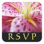 Stargazer Lily Pink Floral RSVP Sticker
