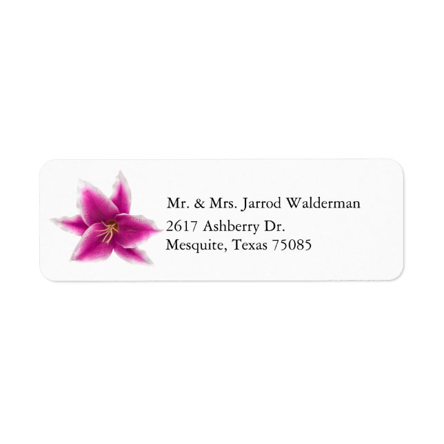Stargazer Lily Return Address Label (Front)