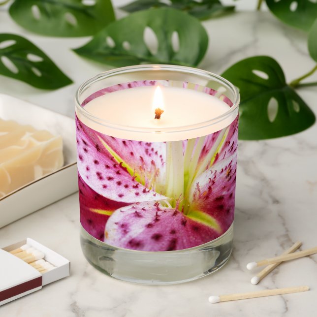 Stargazer Lily Scented Candle (Lit)